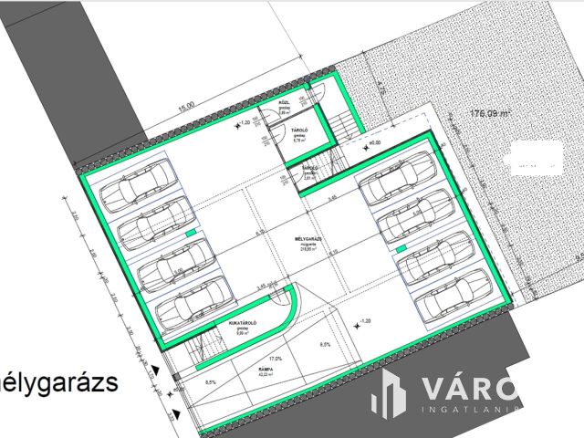 Kiviteli tervekkel rendelkező telek Debrecen belvárosában