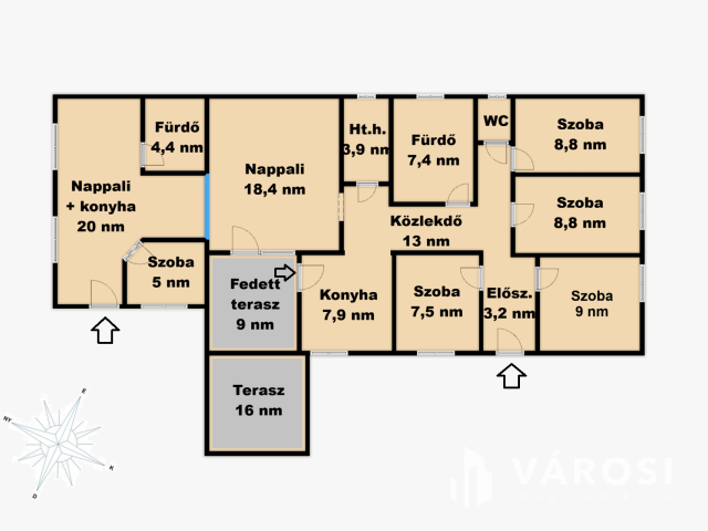 Felújított 5 szobás családi ház + 1 kislakás