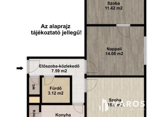 Első emeleti, 3 szobás, egyedi gázfűtésű lakás, garázzsal
