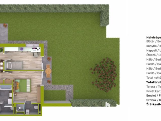 Kertkapcsolatos lakás 124 m²-es saját kerttel Rákospalotán